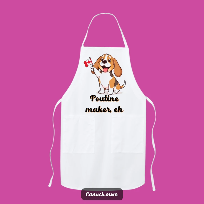 Funny Basset Hound Canadian Flag Apron - Patriotic Chef Gift