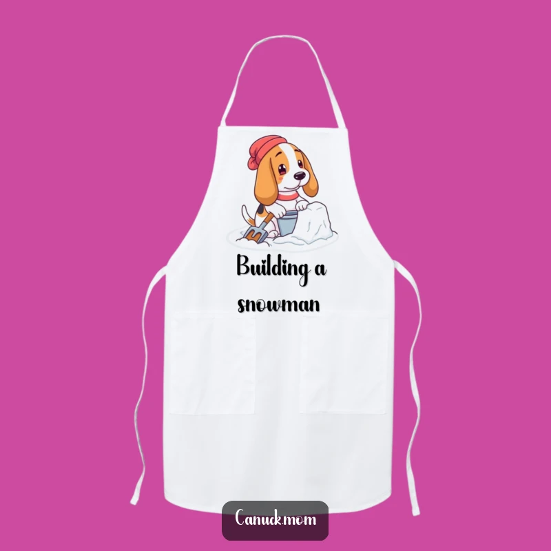 Funny Basset Hound Snow Fort Apron - Winter Builder Dog, Practical Snowy Funny Gift