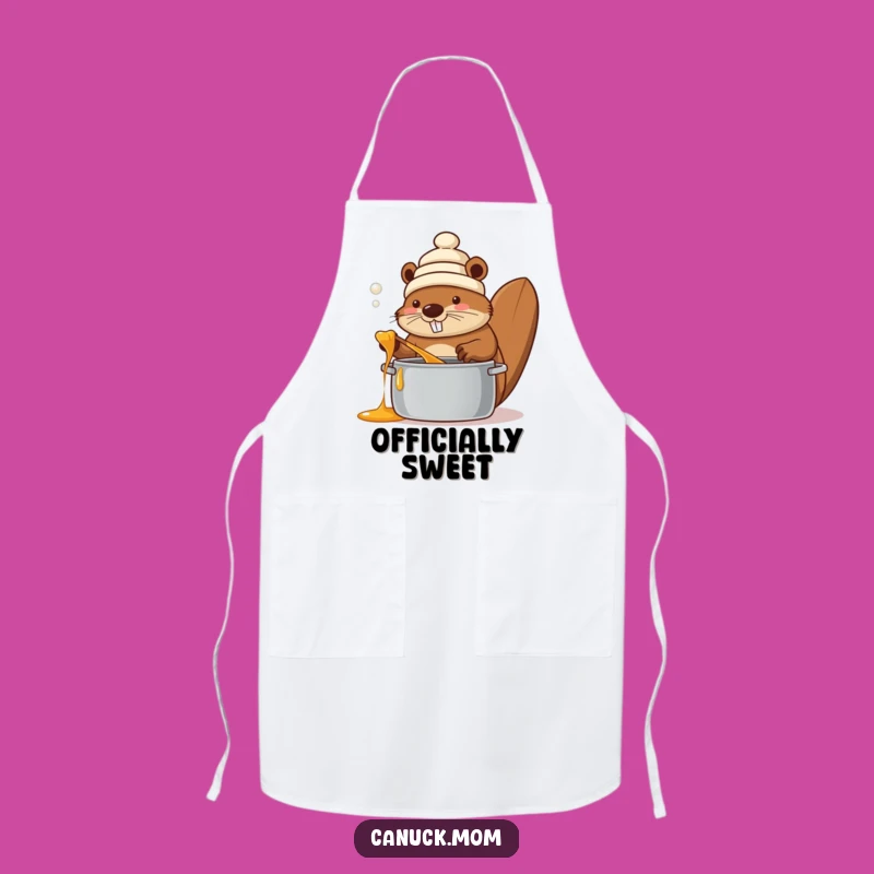 Funny Beaver Maple Syrup Apron: Canadian Chef Kitchen Gift