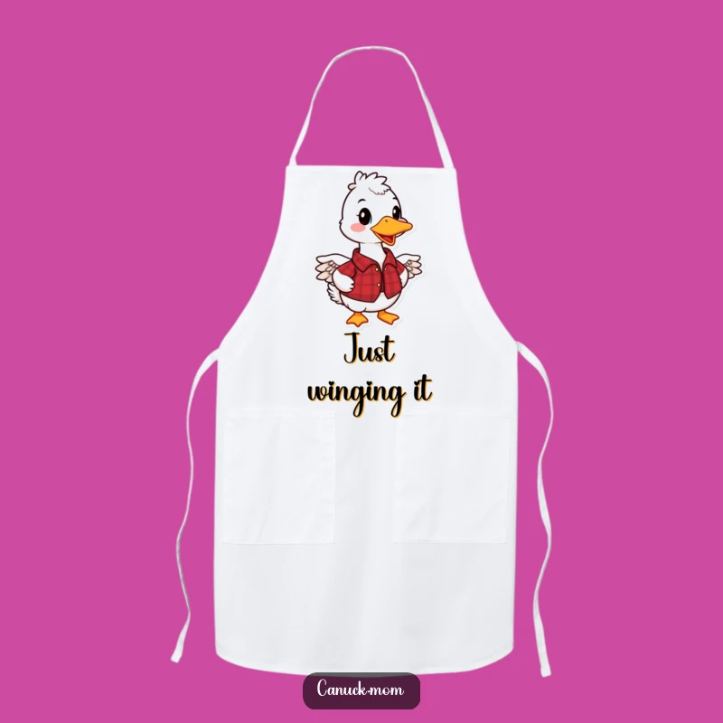 Funny Canadian Goose Apron: Cook Up Fun in This Plaid Shirt Design, a Whimsical Funny Gift!