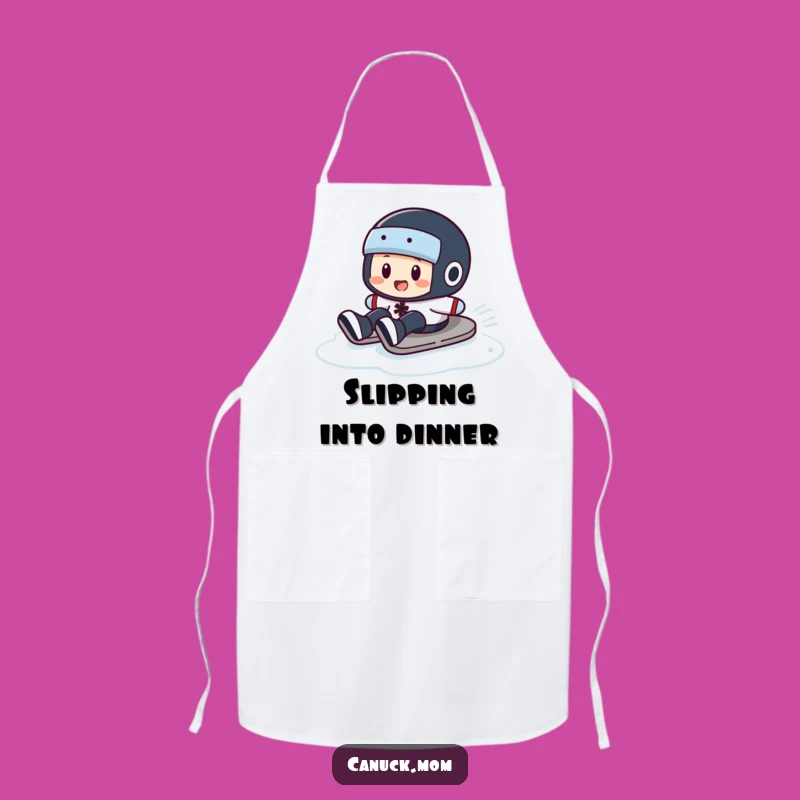Funny Puck Slide Apron: Cook with Fun in This Hockey Character