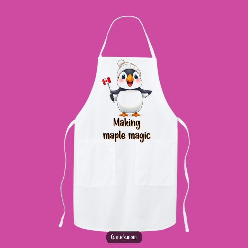Funny Puffin Canada Apron: Puffin Chef Wear, Hilarious Canadian Kitchen Gift!