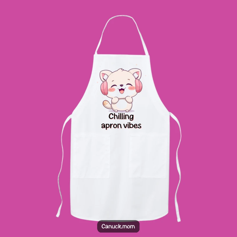 Funny Winter Kitchen Apron: Earmuff Animal Laughing, Hilarious Cooking Gift