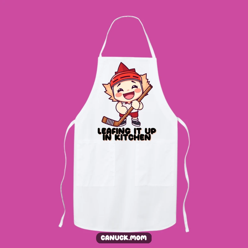 Funny Maple Leaf Hockey Apron, Kitchen Stick Humor Gift