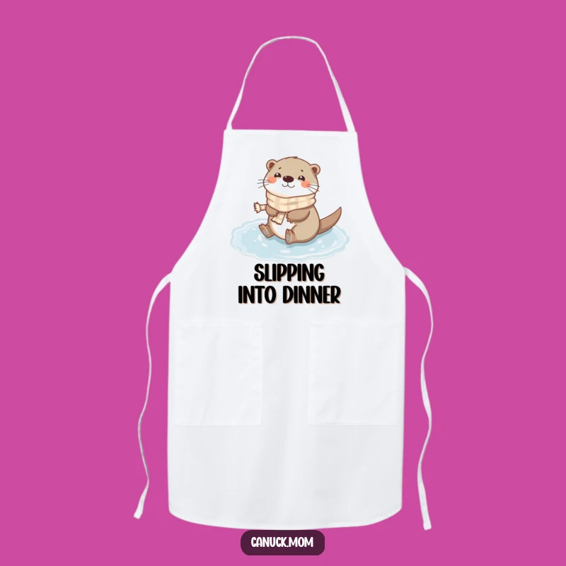 Funny Otter Scarf Apron: Otter Chef Wear, Hilarious Winter Kitchen Gift!
