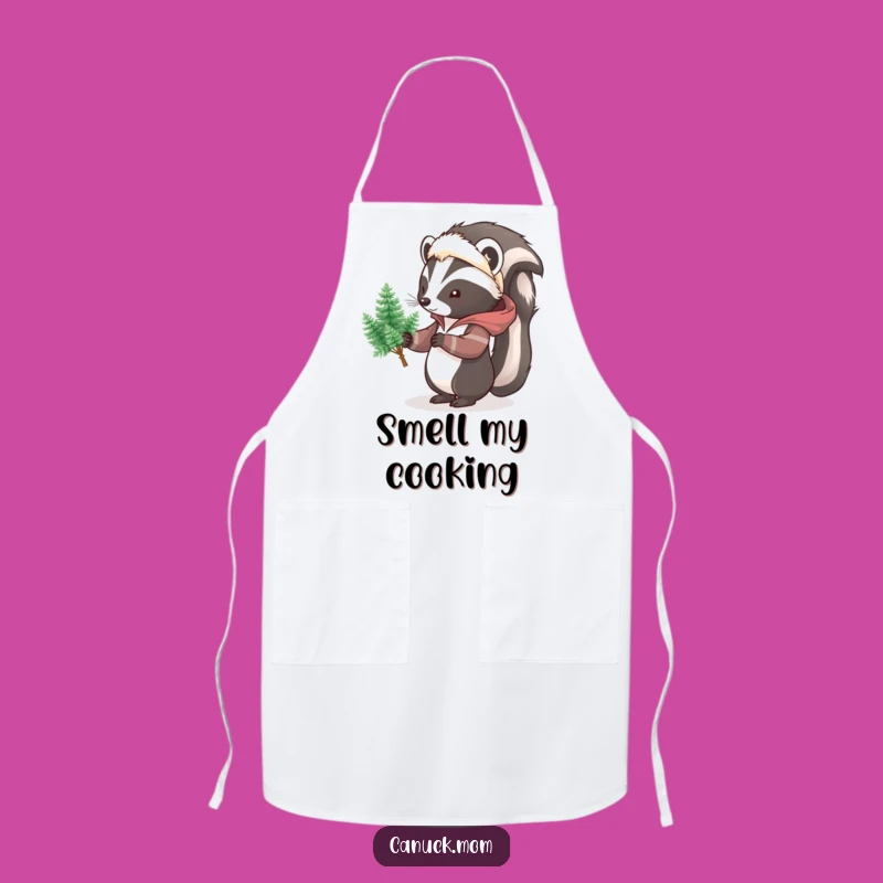Funny Skunk Parka Apron: Woodland Kitchen Fun, Unique Chef Gift