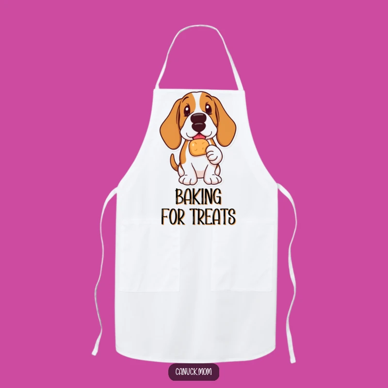 Tasty Times: Funny Basset Hound Timbit Apron for Delightful Bakers