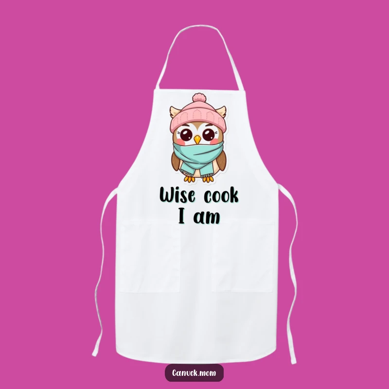 Kawaii Owl Toque Scarf Apron - Cute Winter Character Kitchen Fun