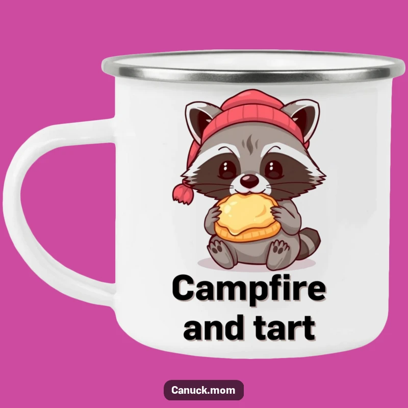 Funny Raccoon Butter Tart Camping Mug: Beanie Bandit Outdoor Drinkware Gift