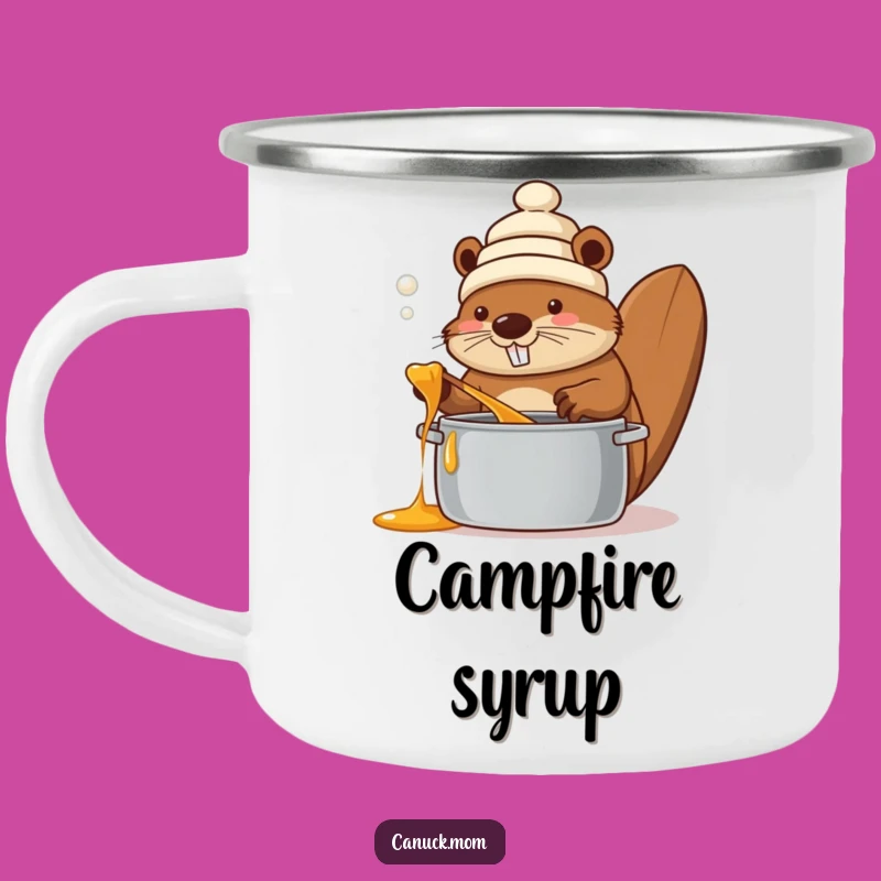 Funny Beaver Maple Syrup Camping Mug: Canadian Outdoor Gift