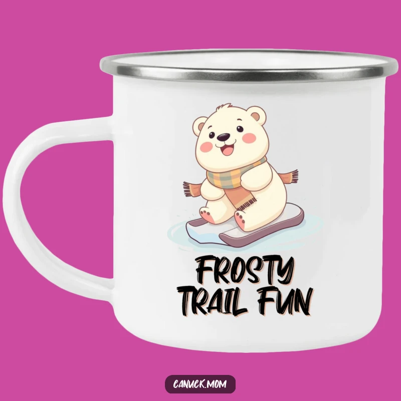 Funny Kawaii Polar Bear Camping Mug - Adventure in Cute Style!