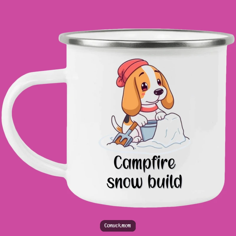 Funny Basset Hound Snow Fort Camping Mug - Winter Builder Dog, Outdoor Funny Gift