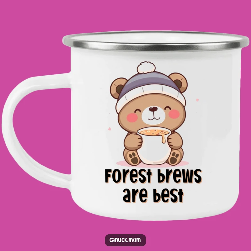Funny Bear Cocoa Camping Mug: Adventure with Winter Delight - Funny Gift