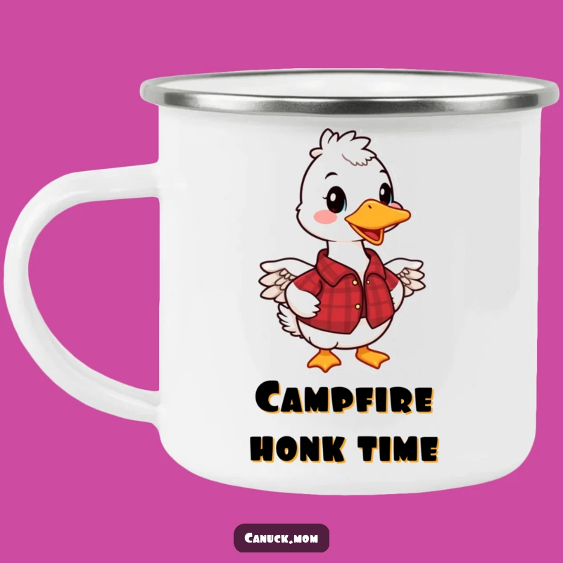 Funny Canadian Goose Camping Mug: Sip Your Drink with This Plaid Bird, a Rugged Funny Gift!