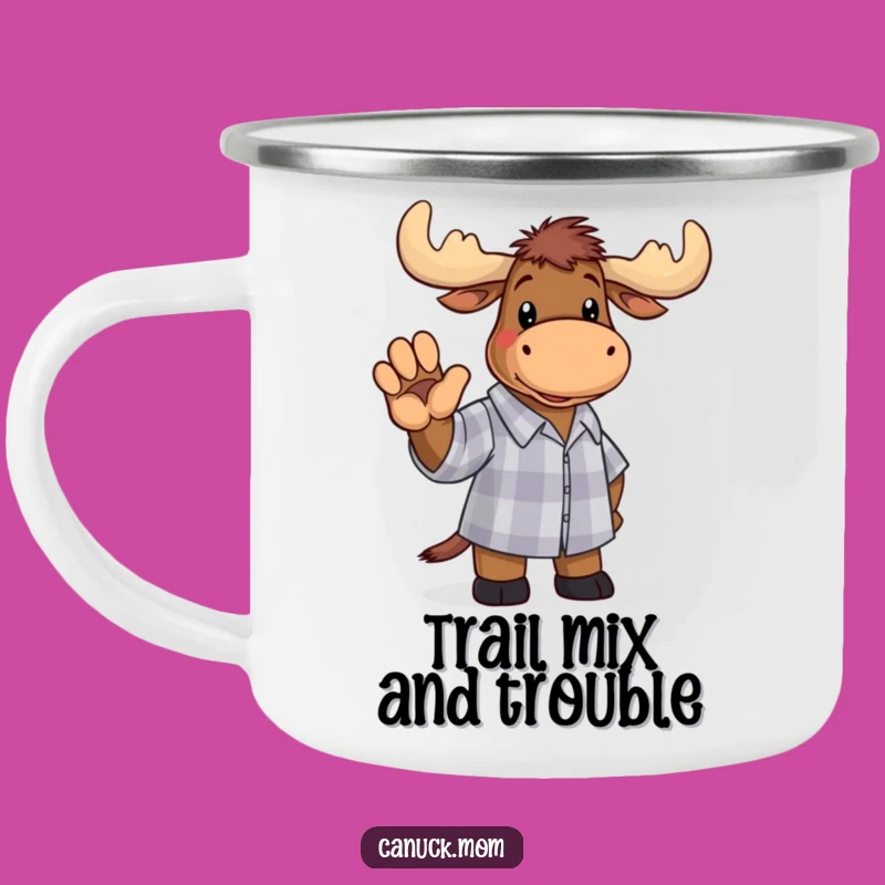 Funny Moose Checkered Shirt Camping Mug: Adventure Humor Gift