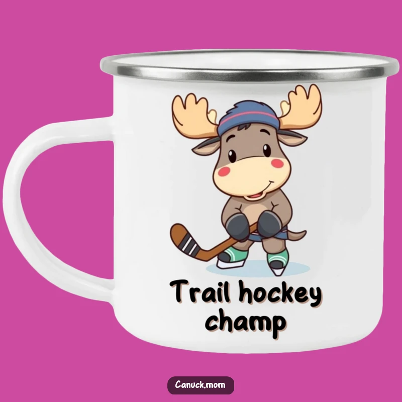 Funny Moose Hockey Player Camping Mug - Adventure & Laughter Guaranteed!