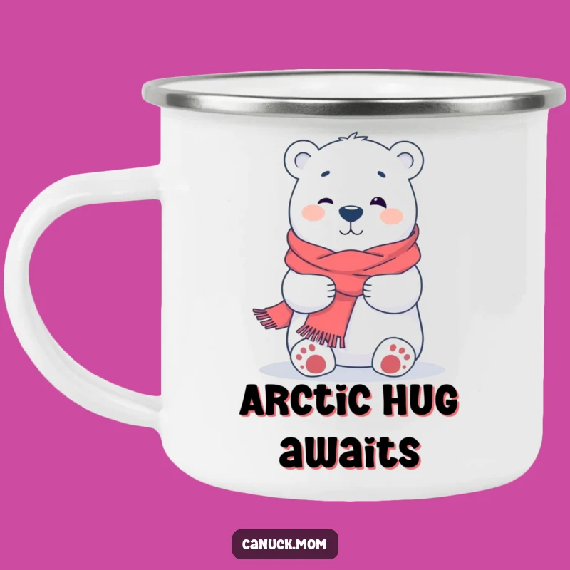 Funny Polar Bear Hug Camping Mug: Cozy Camp Companion, Outdoor Gift