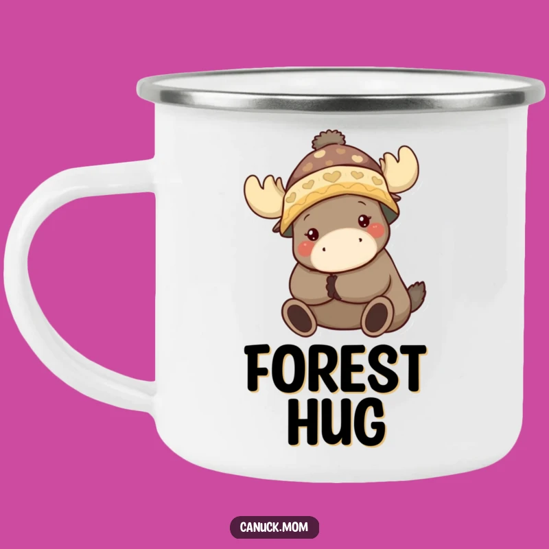 Funny Toque Character Moose Hug Camping Mug: Cozy Adventures