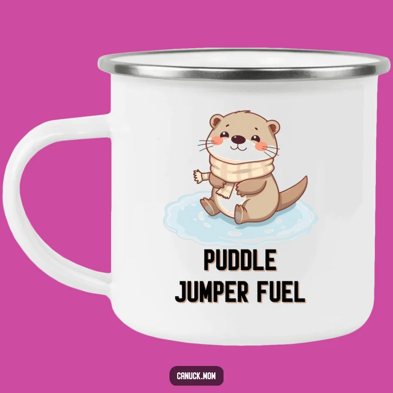 Funny Otter Scarf Camping Mug: Durable Otter Mug for Outdoors, Winter Gift!