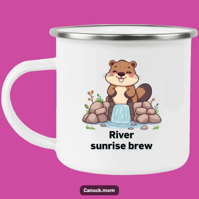 Funny Beaver Building Dam Camping Mug - Rugged Humor for the Outdoors