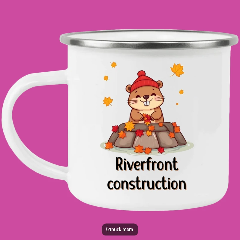 Funny Beaver Dam Camp Mug - Canadian Maple Builder Cup, Great Canada Funny Gift
