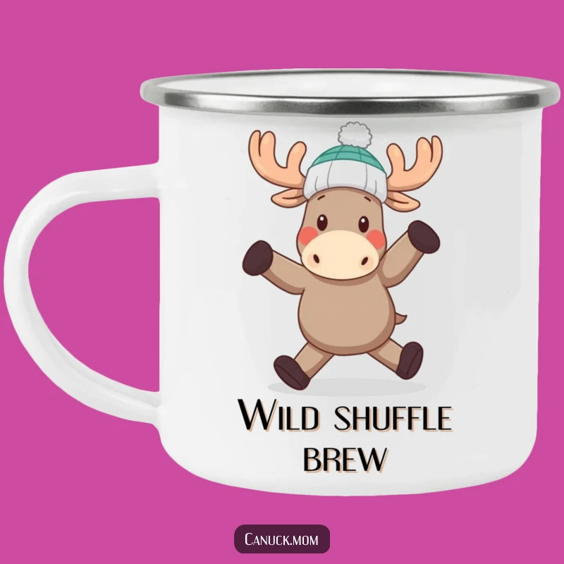 Funny Moose Dance Camping Mug: Trail Adventures with a Toque Moose