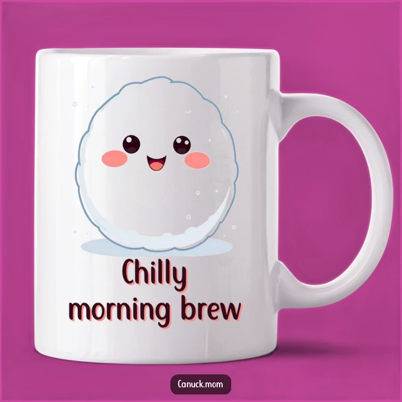 Funny Kawaii Snowball Mug: A Hilarious Throwing Character for Your Coffee, Perfect Funny Gift!