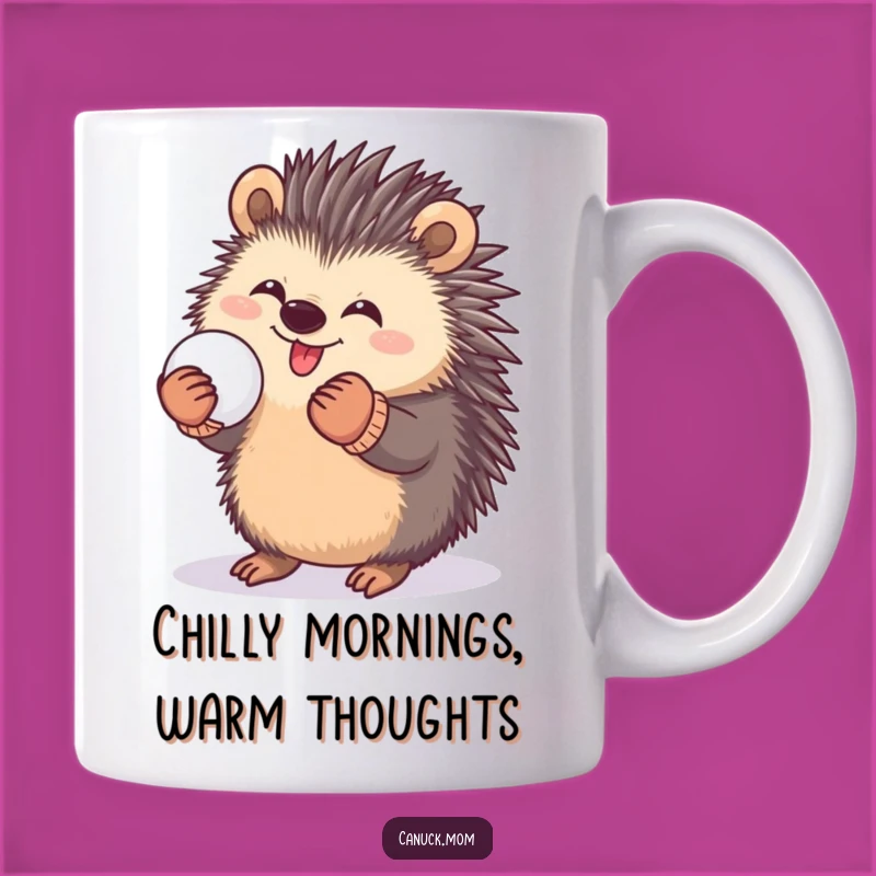 Funny Porcupine Snowball Mug: Playful Winter Fun, Perfect Funny Gift
