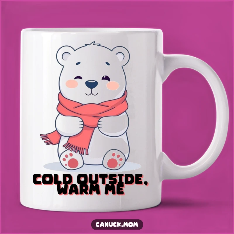 Funny Polar Bear Hug Mug: Adorable Animal Comfort, Cozy Gift Idea