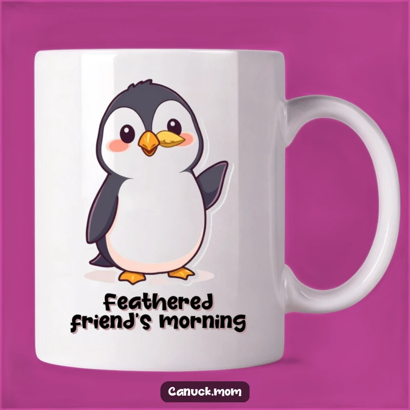 Funny Polite Puffin Mug - Feathered Friend Nod, a Hilarious Bird Lover Gift