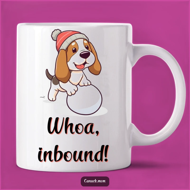Funny Basset Hound Snowball Mishap Mug - Tripping Dog, Perfect Winter Funny Gift