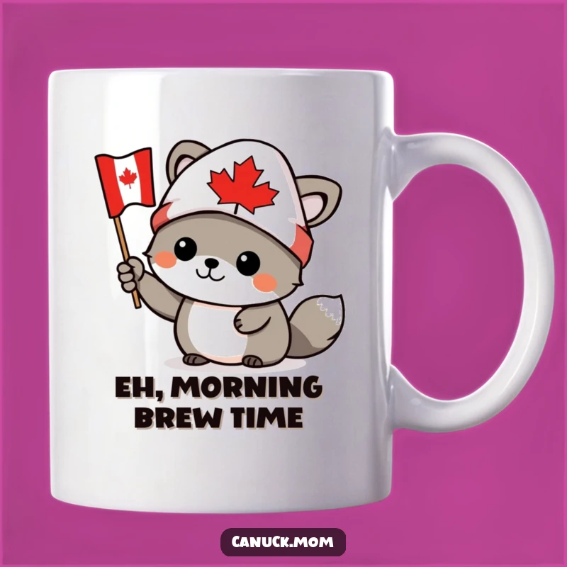 Funny Canadian Animal Mug - Toque & Flag Humor, Perfect Gift for Canucks