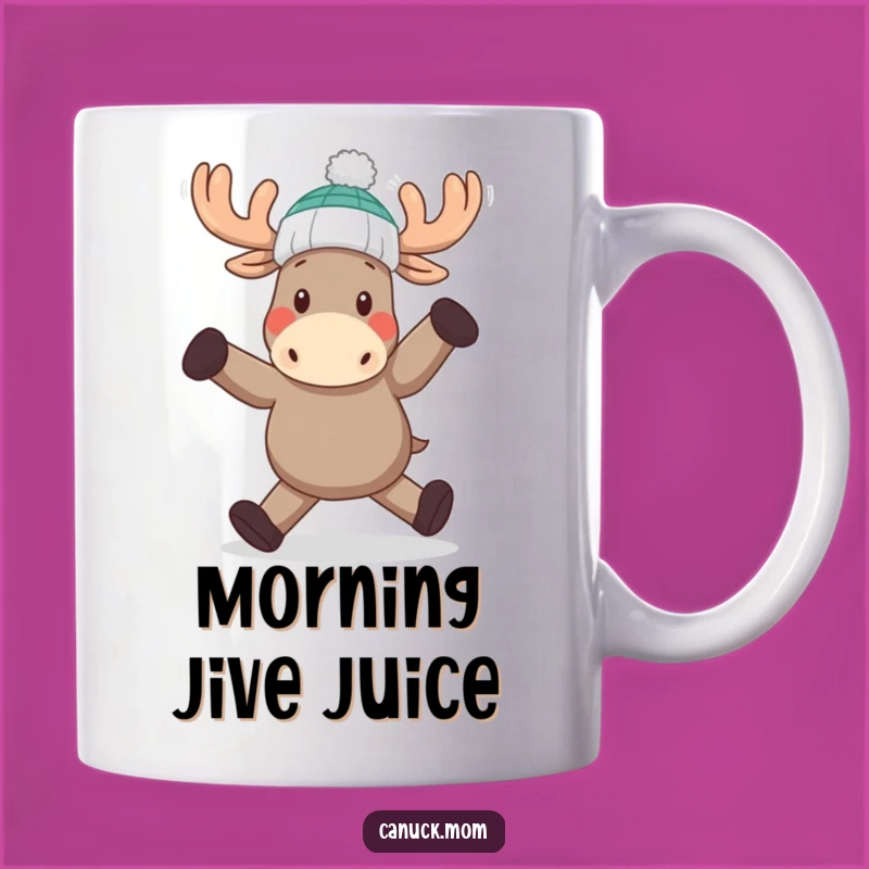 Funny Moose Dance Mug: A Playful Toque-Wearing Moose, Perfect Funny Gift