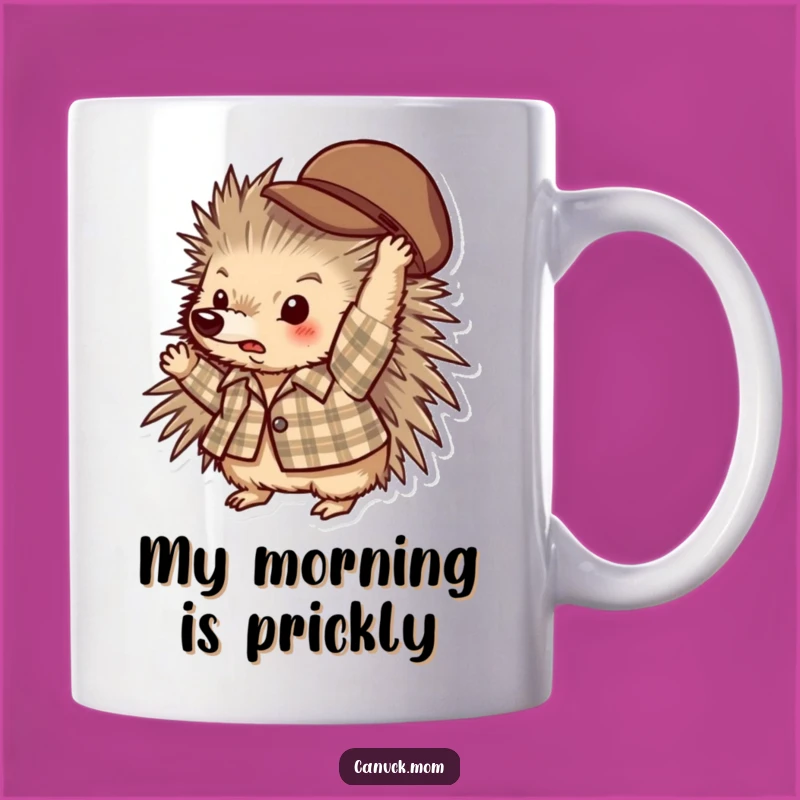 Funny Porcupine Plaid Mug: Quirky Hat Thrower Gift for Enthusiasts