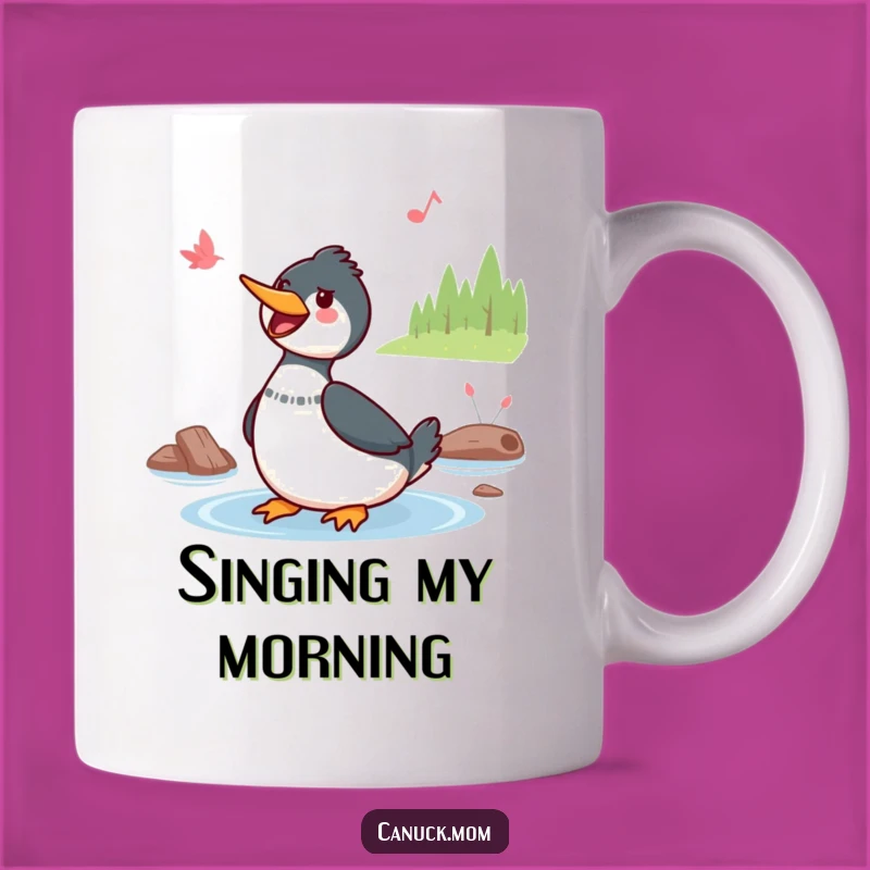 Funny Kawaii Loon Mug: Cheerful Bird Lover's Hilarious Funny Gift