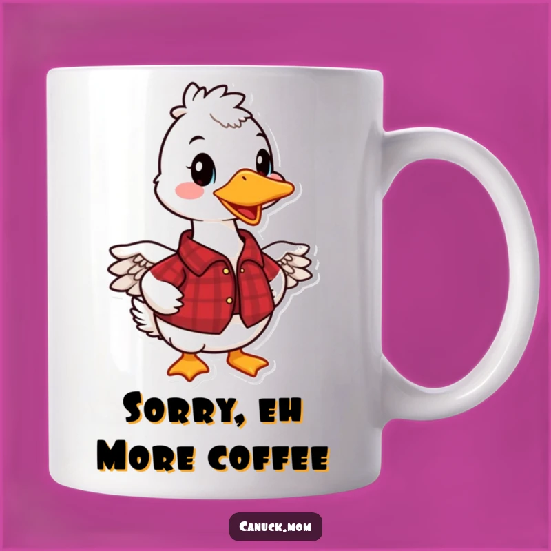 Funny Canadian Goose Coffee Mug: A Cheerful Plaid Bird for Your Morning Brew, Perfect Funny Gift!