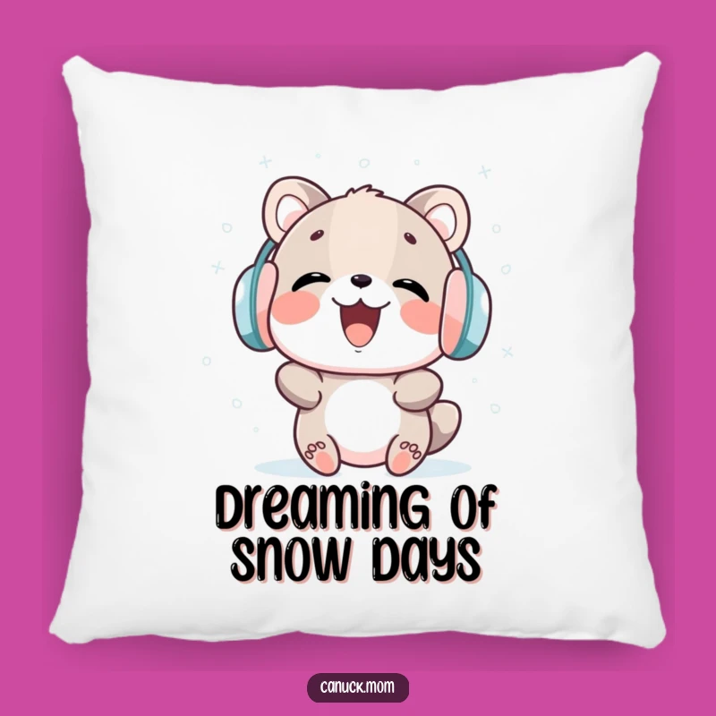 Funny Earmuff Animal Pillow: Cozy Laughing Snow Catcher Cushion, Cheerful Decor