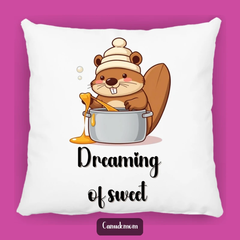 Soft Funny Beaver Maple Syrup Pillow: Cute Canadian Cushion Gift