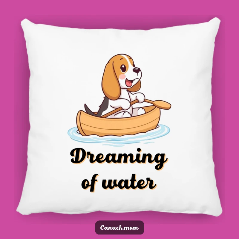 Cozy Funny Basset Hound Canoe Pillow - Adventure Decor, Cute Funny Gift