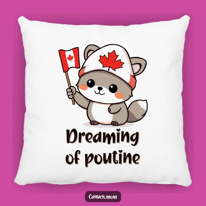 Funny Canadian Pillow - Cozy Toque Flag Comfort, Humorous Gift