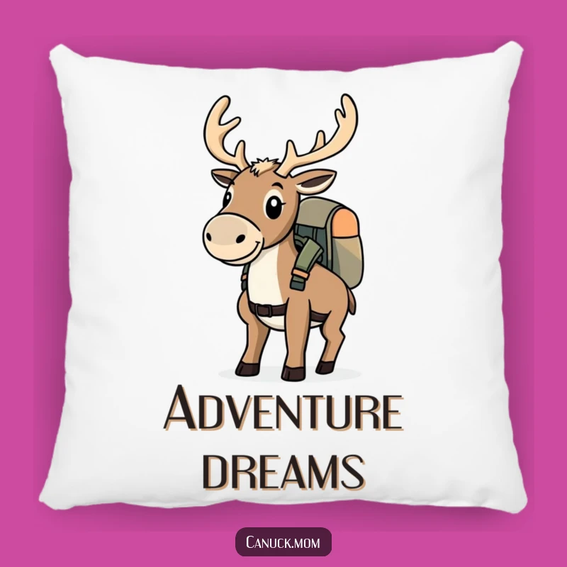 Funny Caribou Adventure Pillow - Cozy Explorer Accent Pillow Gift