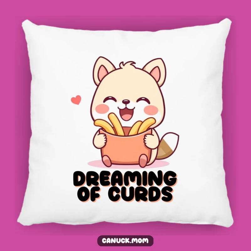 Funny Poutine Pillow: Cozy Animal Character Smile, Perfect Comfy Humor Gift