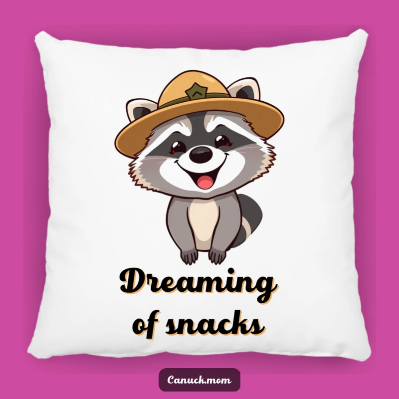 Funny Raccoon Ranger Pillow: Cozy Curiosity Comfort - Perfect Funny Gift