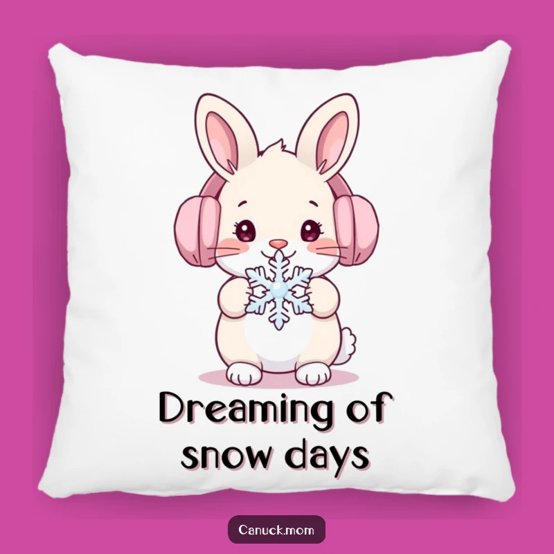 Funny Winter Rabbit Pillow: Cozy Ear Muffs Snow Bunny Cushion Gift