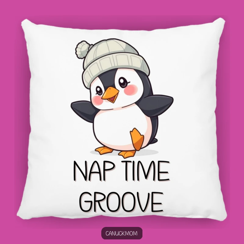 Funny Puffin Hat Pillow: Cozy Tapper Cushion, Soft Bird Decor, Great Funny Gift