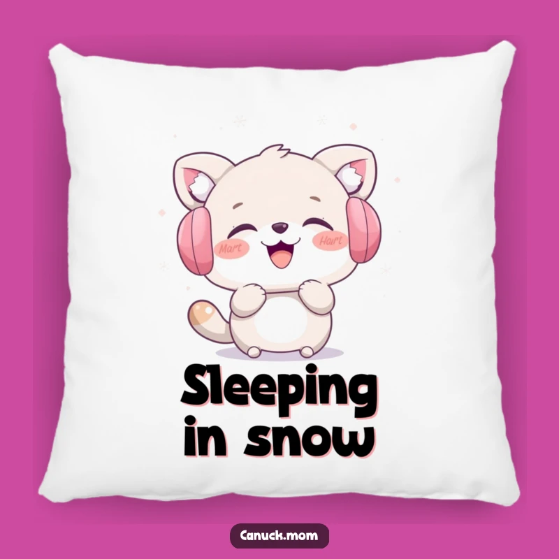 Funny Snowy Nap Pillow: Earmuff Animal Laughing, Comfy & Hilarious Gift