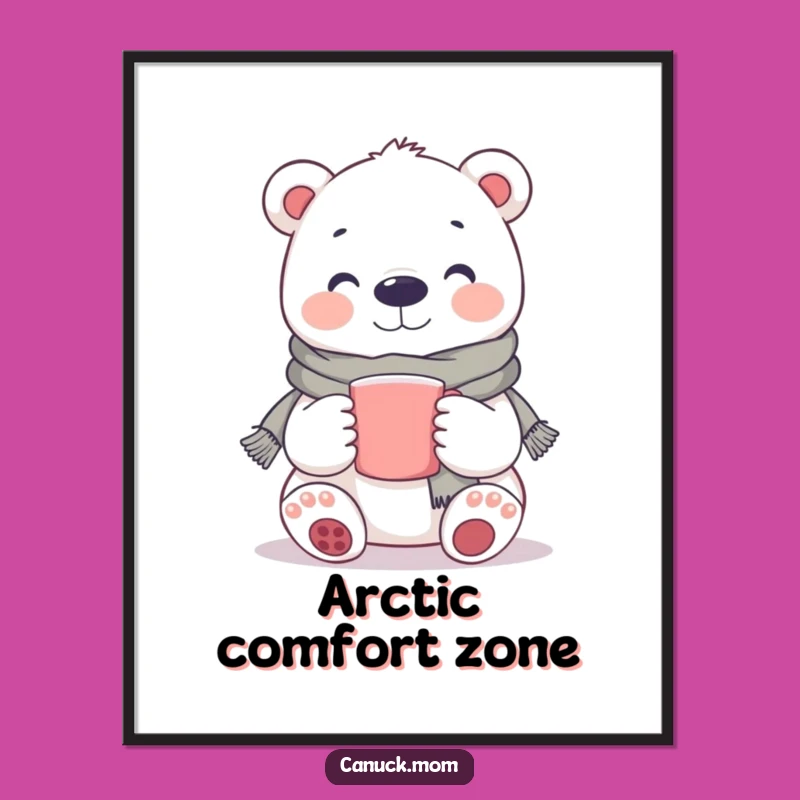 Funny Polar Bear Digital Art: Instant Coziness with a Smiling Bear