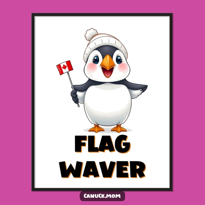 Funny Puffin Canada Digital Print: Joyful Puffin Art for Instant Download, Gift!