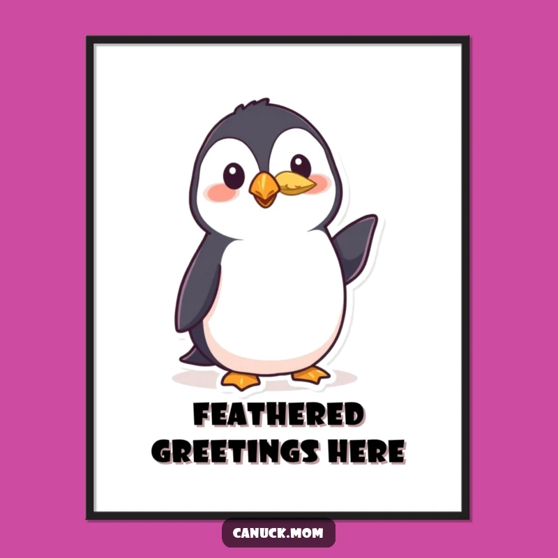 Funny Polite Puffin Digital Print - Feathered Nod Wall Art, a Hilarious Bird Download