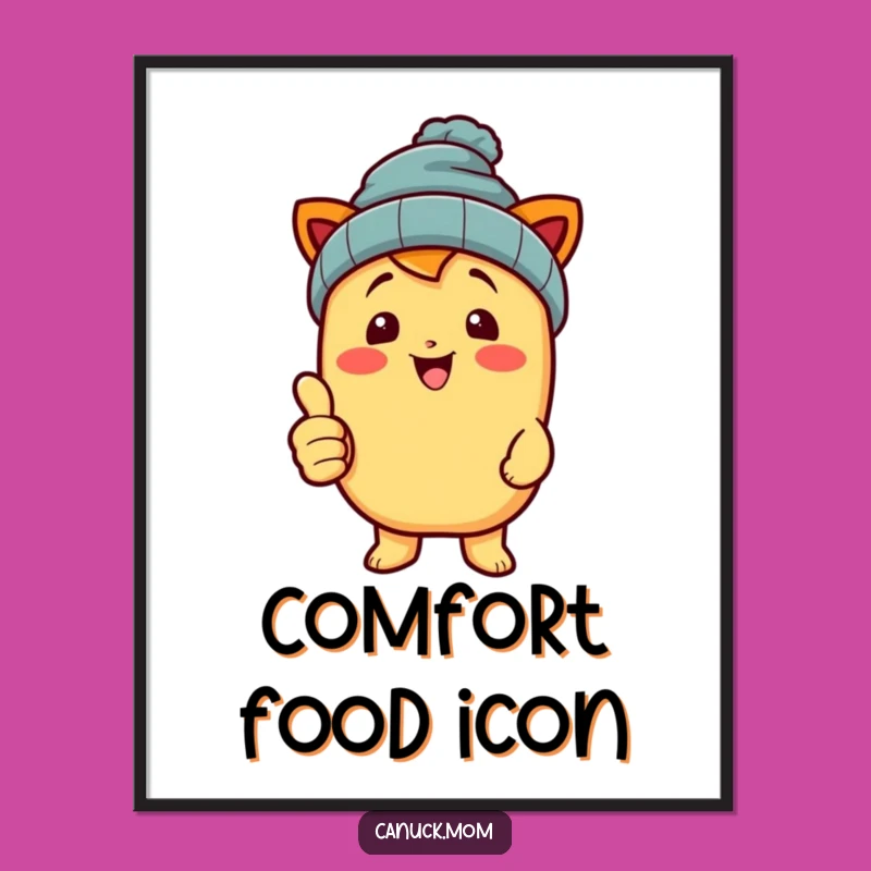 Funny Poutine Beanie Digital Art - Instant Canadian Comfort Decor!